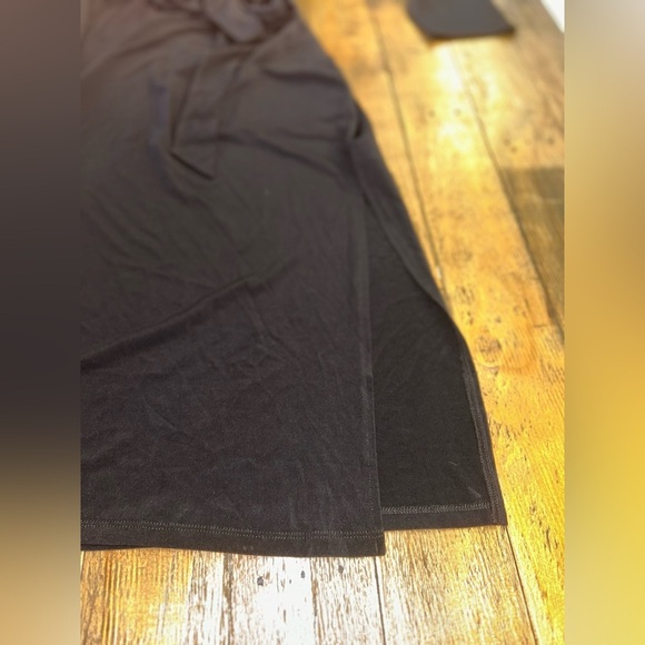 INC International Concepts Black Faux Wrap Midi Dress Flattering waist belt tie - Picture 9 of 12